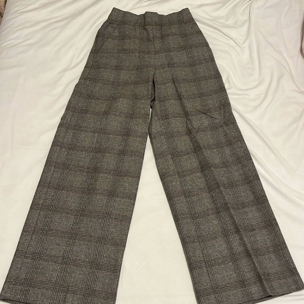 Aritzia plaid wool and cashmere pants